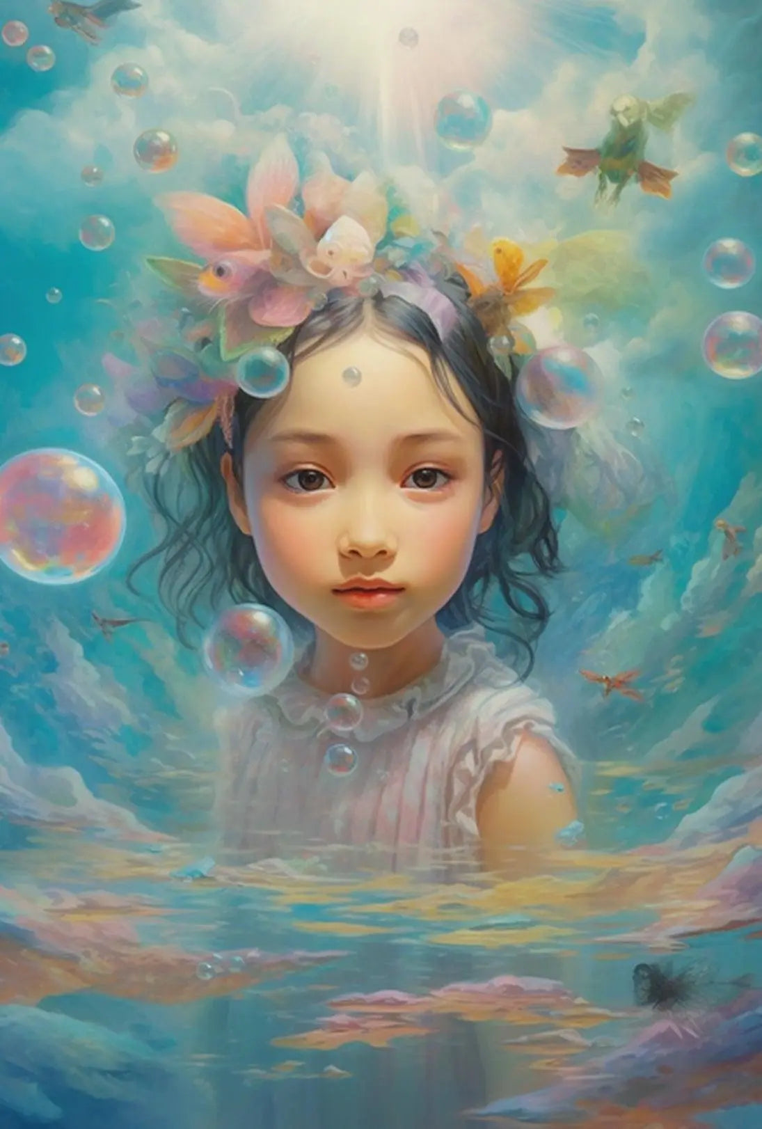Dreamlike Young Girl and Nature Fantasy Artistic Poster PosterGoat