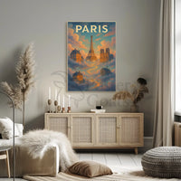 Dreamy Parisian Landmarks Illustrated Travel Poster PosterGoat