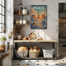 Dreamy Parisian Landmarks Illustrated Travel Poster PosterGoat