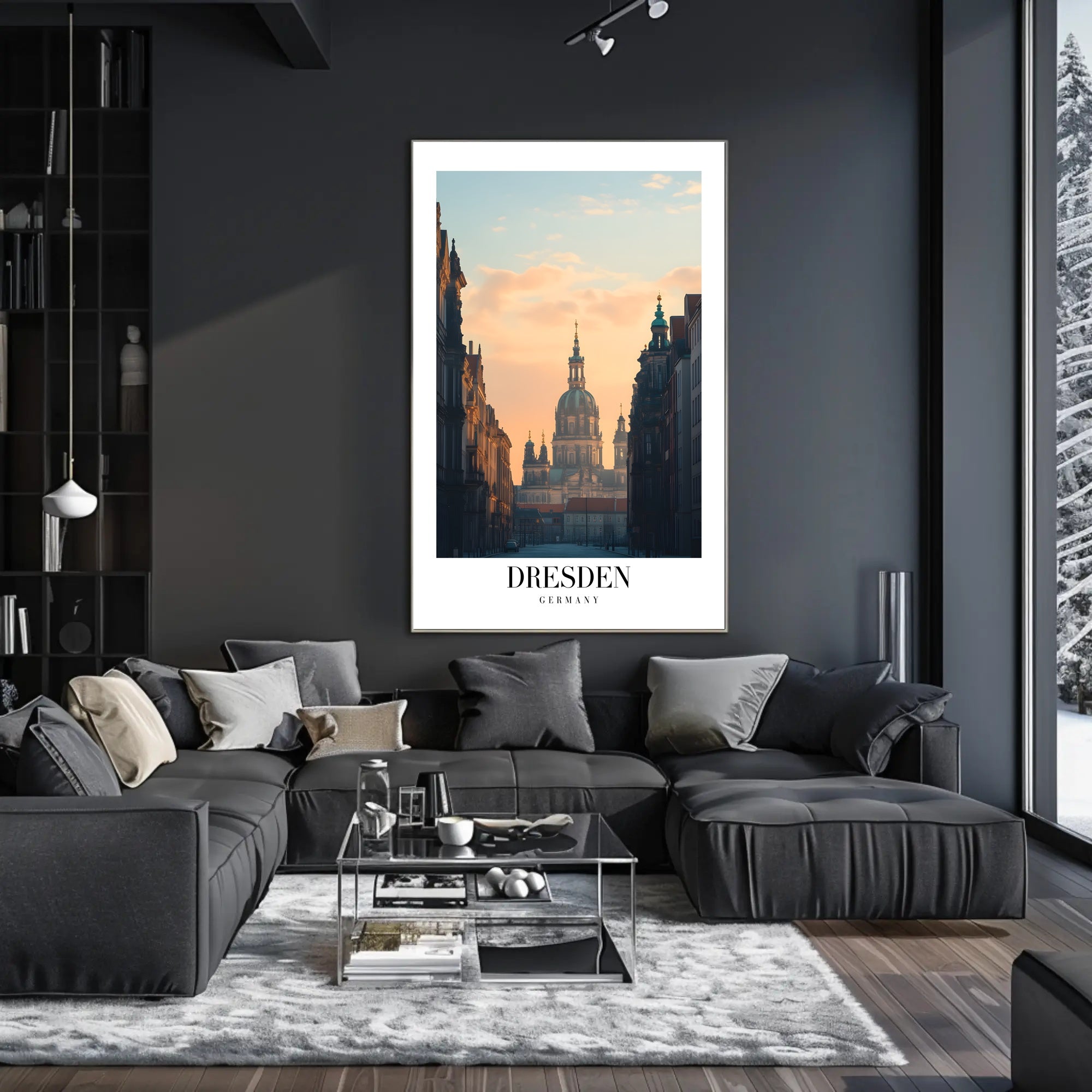 Dresden Cityscape at Sunrise Urban or Cityscape Poster PosterGoat