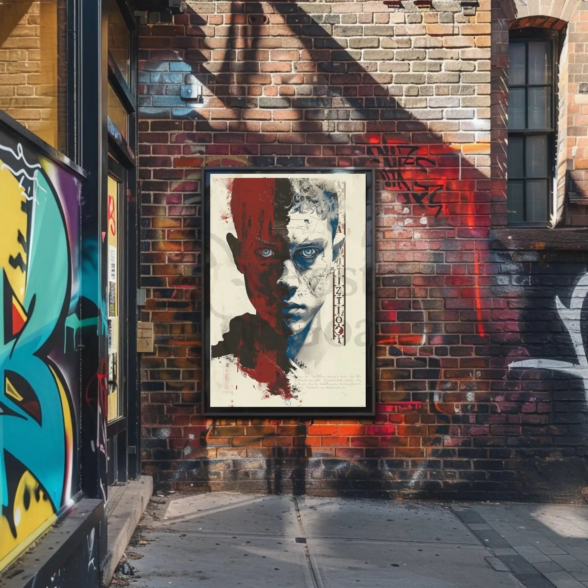 Duality Unveiled: Abstract, Artistic Portrait Poster PosterGoat