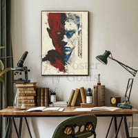 Duality Unveiled: Abstract, Artistic Portrait Poster PosterGoat