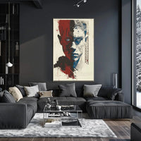 Duality Unveiled: Abstract, Artistic Portrait Poster PosterGoat