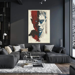 Duality Unveiled: Abstract, Artistic Portrait Poster PosterGoat