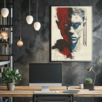 Duality Unveiled: Abstract, Artistic Portrait Poster PosterGoat