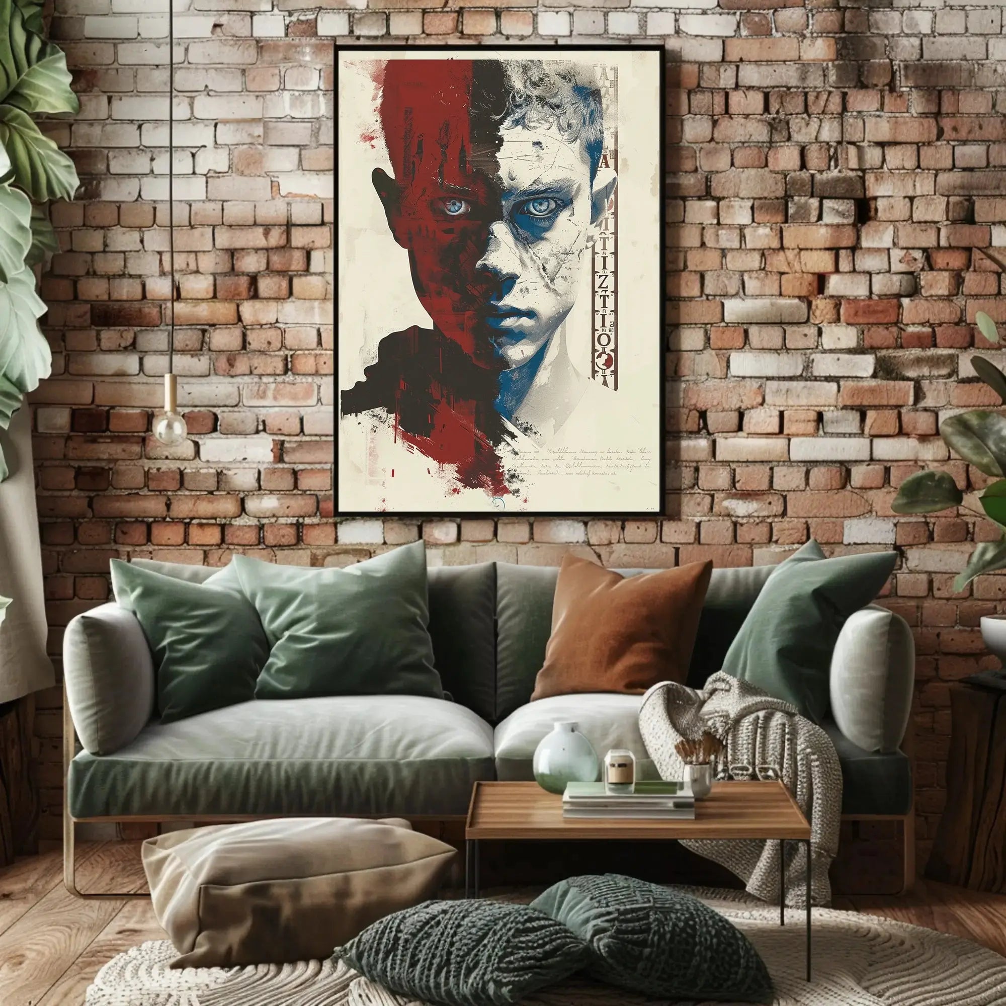 Duality Unveiled: Abstract, Artistic Portrait Poster PosterGoat