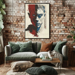 Duality Unveiled: Abstract, Artistic Portrait Poster PosterGoat