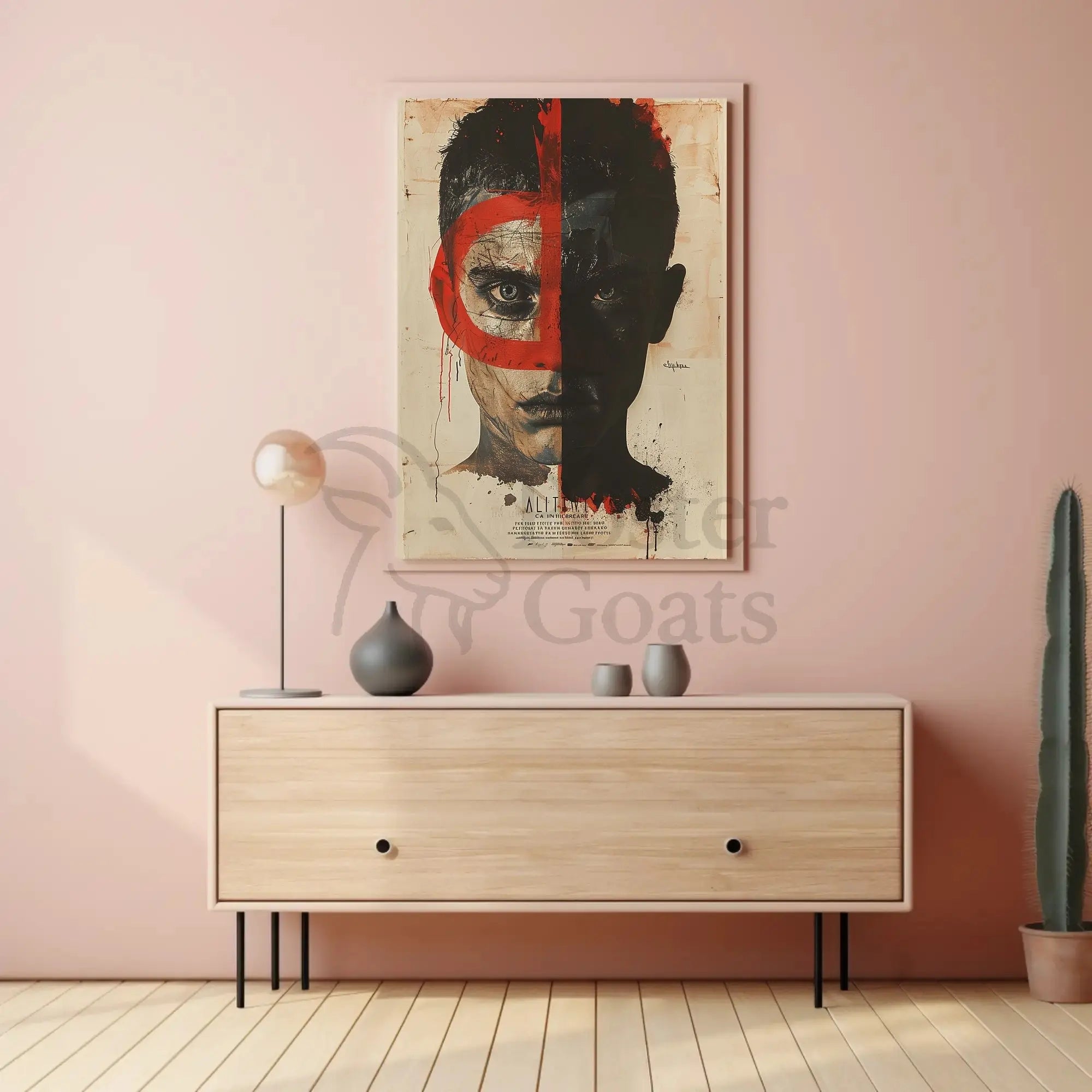 Duality and Intrigue Face Design - Abstract Poster PosterGoat