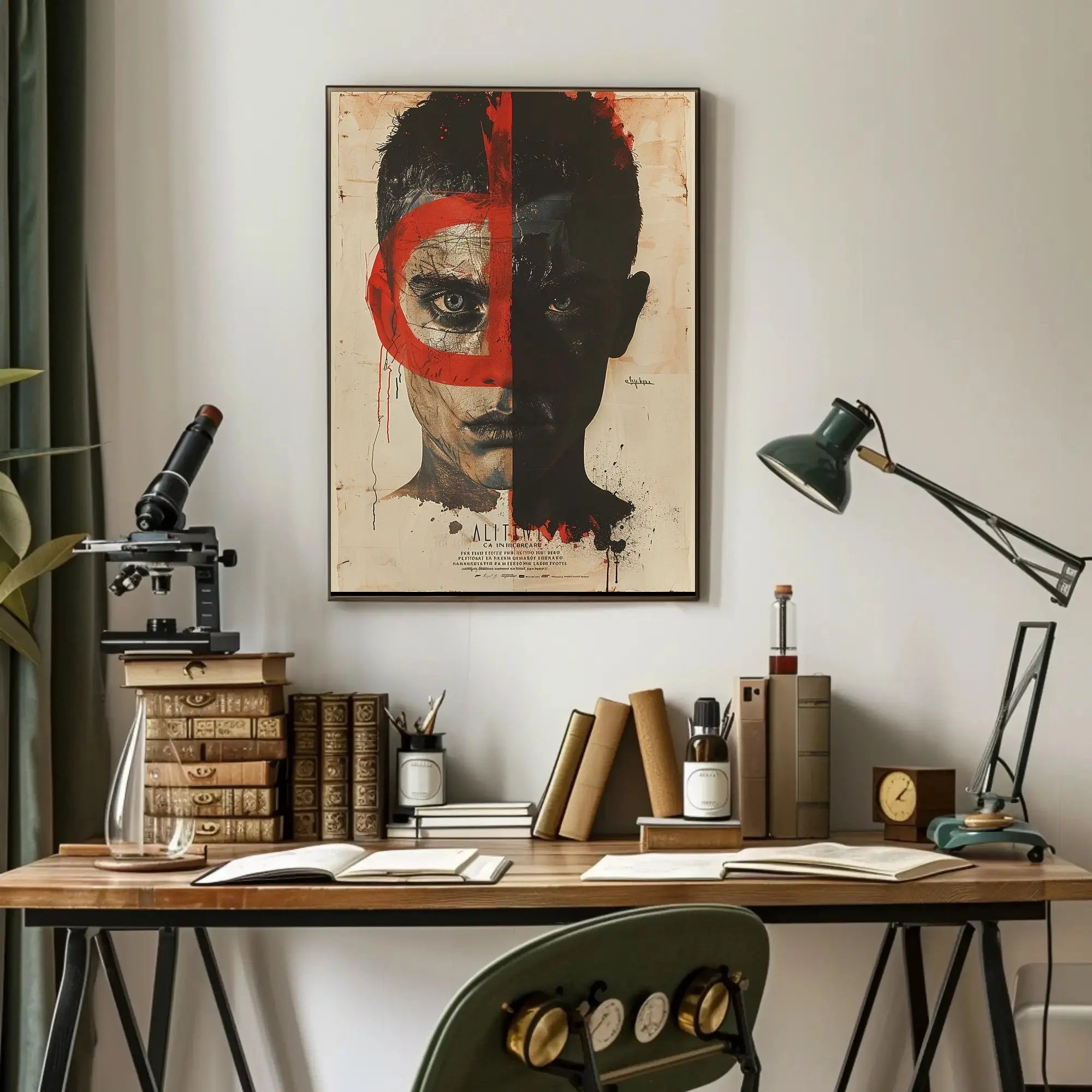 Duality and Intrigue Face Design - Abstract Poster PosterGoat