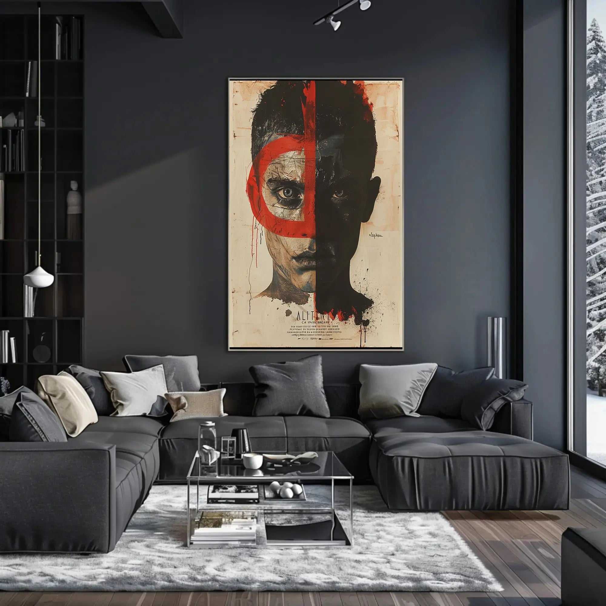 Duality and Intrigue Face Design - Abstract Poster PosterGoat