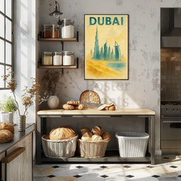 Dubai Architectural Landmarks Vintage Travel Poster PosterGoat