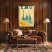 Dubai Architectural Landmarks Vintage Travel Poster PosterGoat