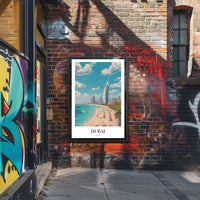 Dubai Beachfront with Burj Al Arab Travel Poster PosterGoat