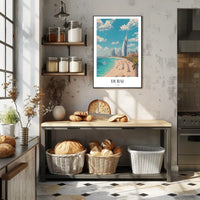 Dubai Beachfront with Burj Al Arab Travel Poster PosterGoat