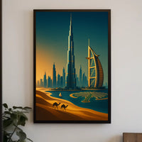 Dubai Skyline Sunset Wall Art Print PosterGoat