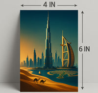 Dubai Skyline Sunset Wall Art Print PosterGoat