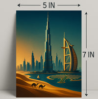 Dubai Skyline Sunset Wall Art Print PosterGoat