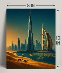 Dubai Skyline Sunset Wall Art Print PosterGoat
