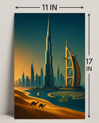 Dubai Skyline Sunset Wall Art Print PosterGoat