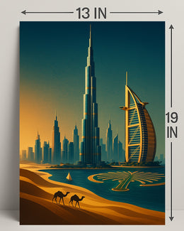 Dubai Skyline Sunset Wall Art Print PosterGoat