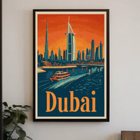 Dubai Skyline Waterfront Travel Adventure Urban Cityscape Poster PosterGoat