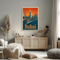 Dubai Skyline Waterfront Travel Adventure Urban Cityscape Poster PosterGoat