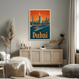 Dubai Skyline Waterfront Travel Adventure Urban Cityscape Poster PosterGoat