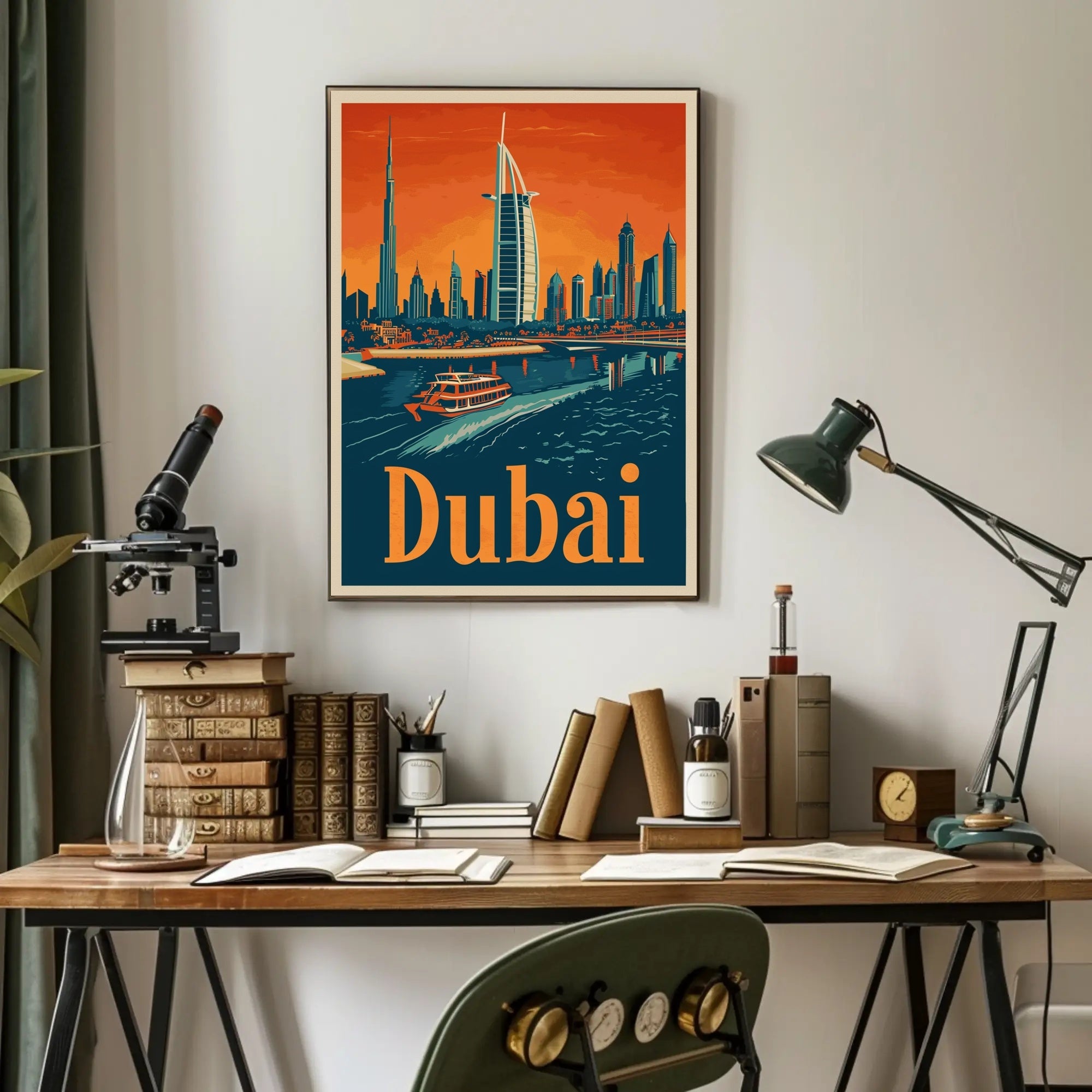 Dubai Skyline Waterfront Travel Adventure Urban Cityscape Poster PosterGoat