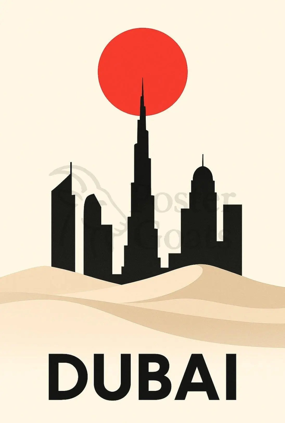 Dubai Skyline at Dusk Elegant Travel Poster PosterGoat