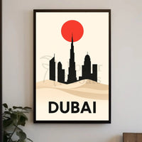 Dubai Skyline at Dusk Elegant Travel Poster PosterGoat