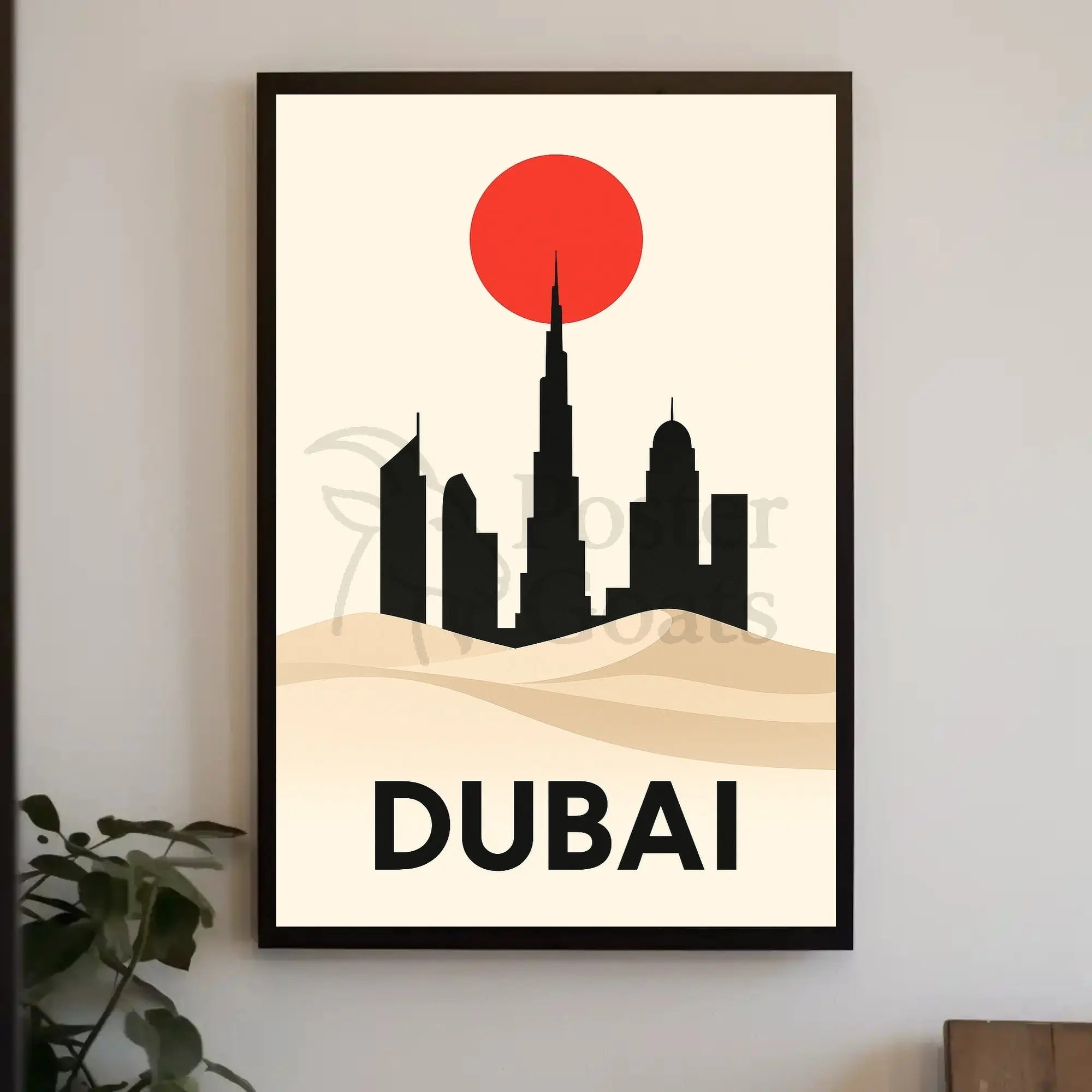 Dubai Skyline at Dusk Elegant Travel Poster PosterGoat