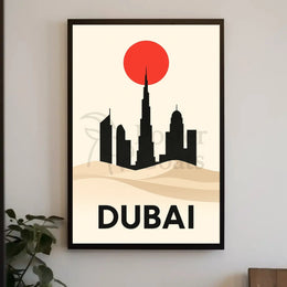 Dubai Skyline at Dusk Elegant Travel Poster PosterGoat
