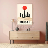 Dubai Skyline at Dusk Elegant Travel Poster PosterGoat