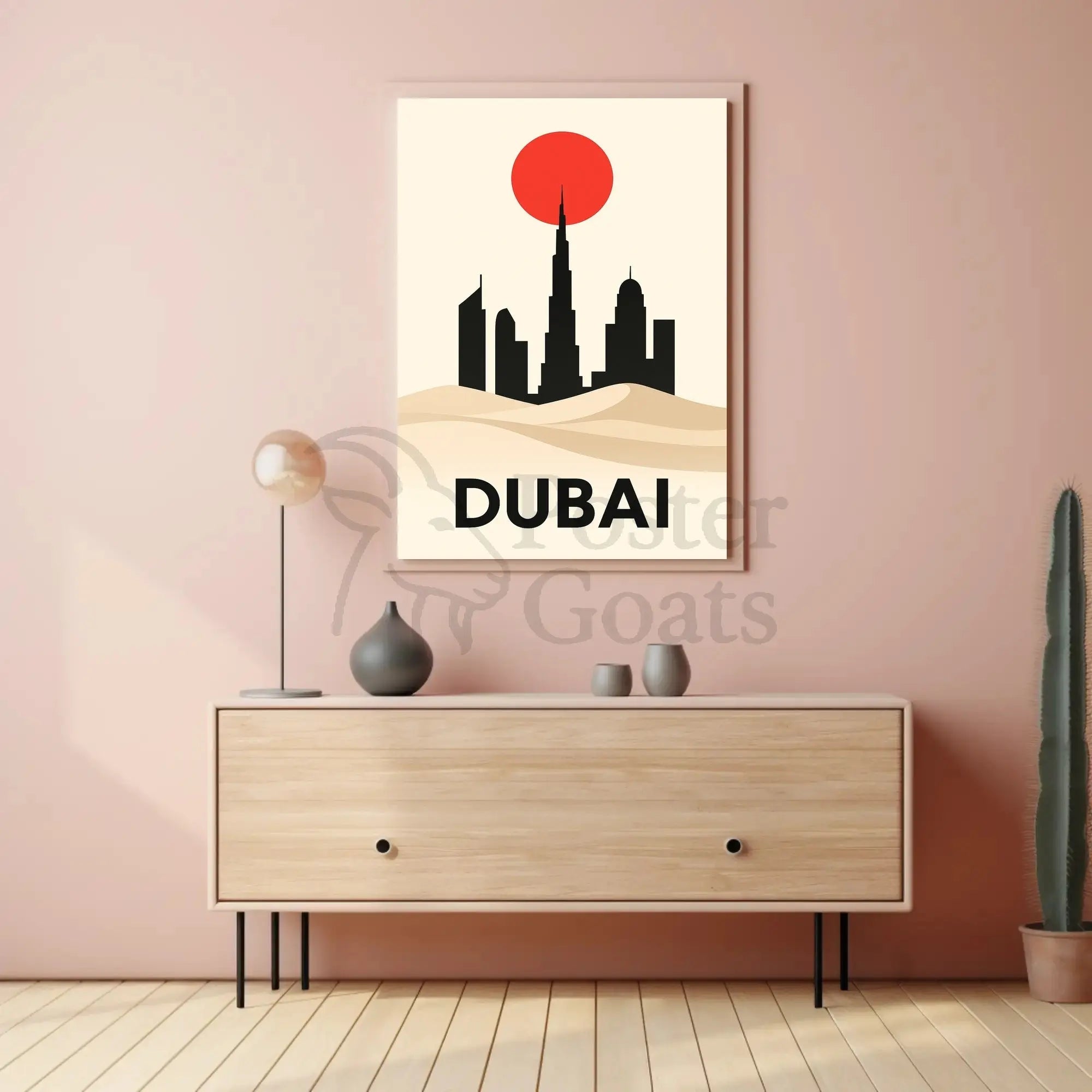 Dubai Skyline at Dusk Elegant Travel Poster PosterGoat