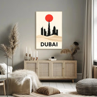 Dubai Skyline at Dusk Elegant Travel Poster PosterGoat
