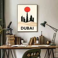 Dubai Skyline at Dusk Elegant Travel Poster PosterGoat