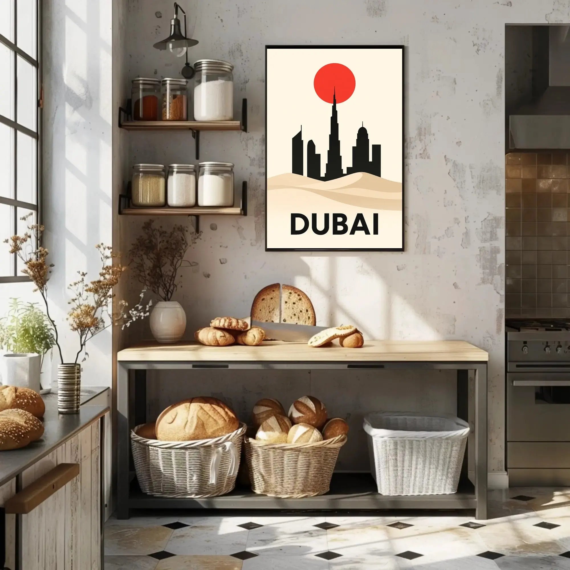 Dubai Skyline at Dusk Elegant Travel Poster PosterGoat