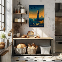 Dubai Tradition Meets Innovation Poster PosterGoat
