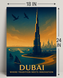 Dubai Tradition Meets Innovation Poster PosterGoat