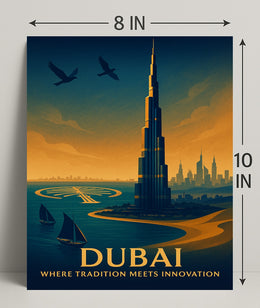 Dubai Tradition Meets Innovation Poster PosterGoat