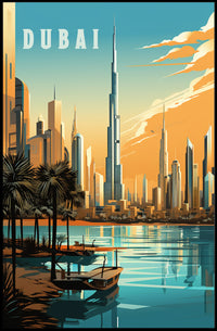 Dubai's Iconic Skyline Modern Cityscape Urban Poster PosterGoat