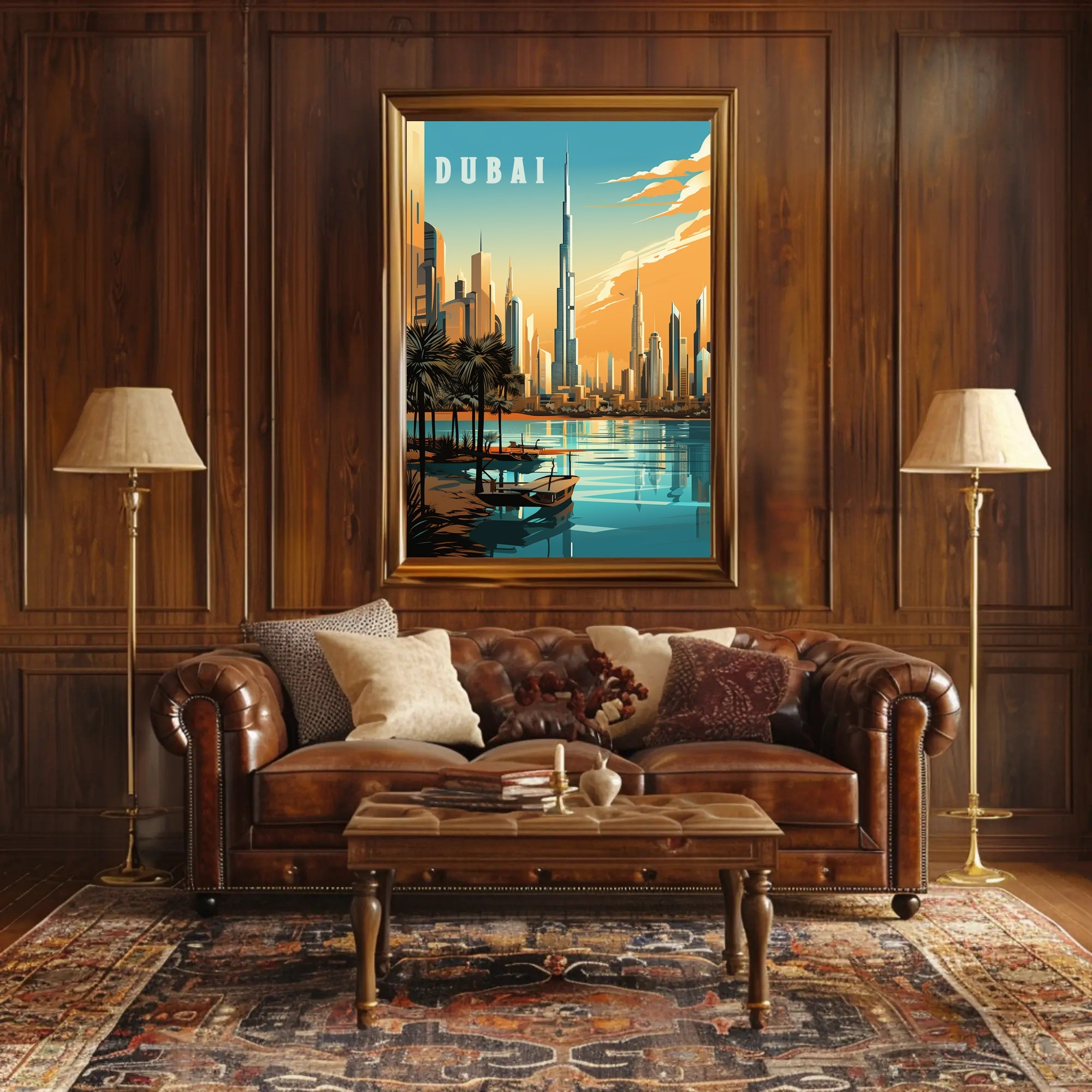 Dubai's Iconic Skyline Modern Cityscape Urban Poster PosterGoat