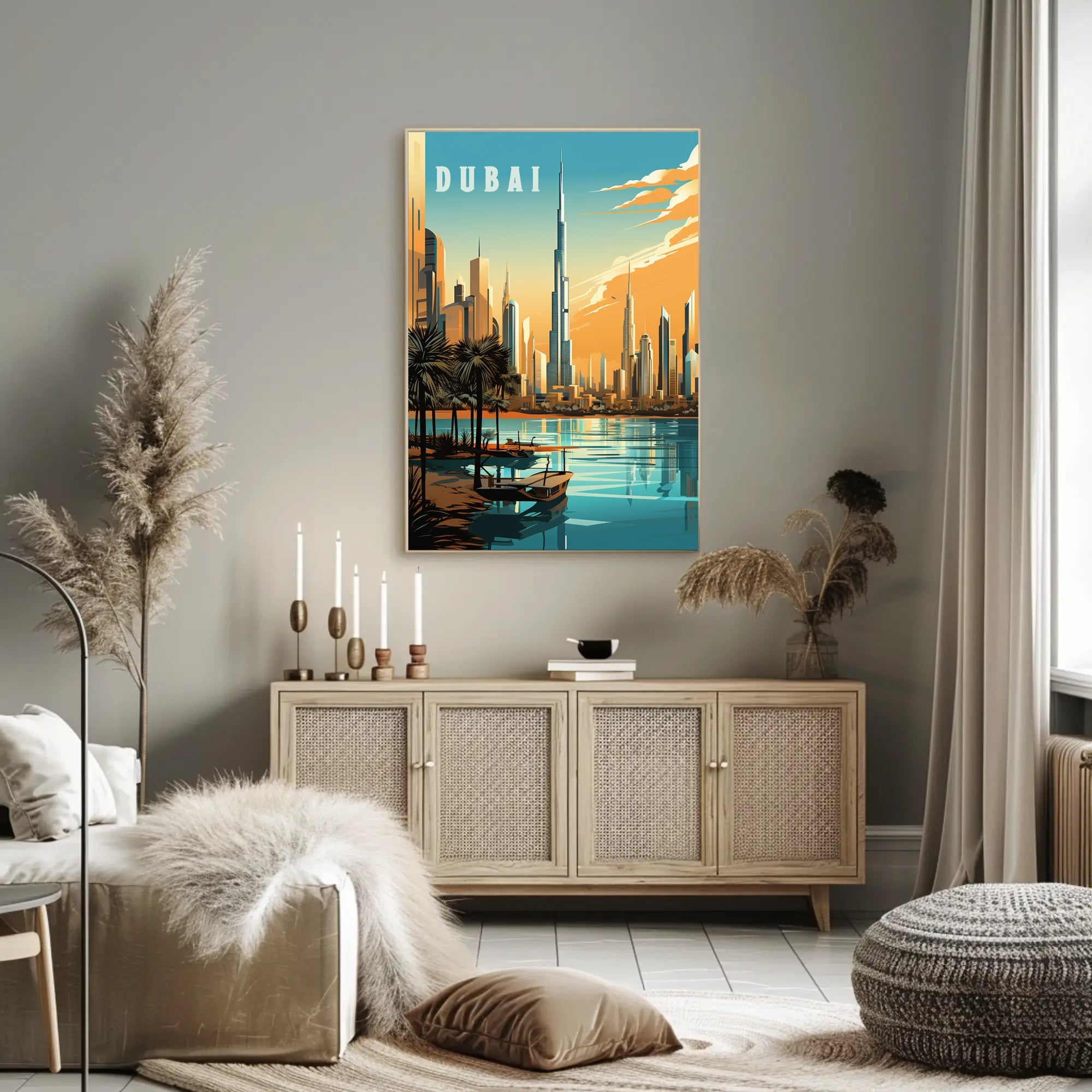 Dubai's Iconic Skyline Modern Cityscape Urban Poster PosterGoat