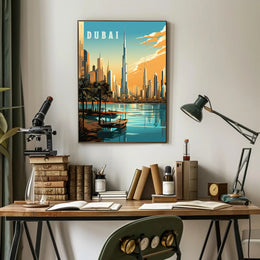 Dubai's Iconic Skyline Modern Cityscape Urban Poster PosterGoat