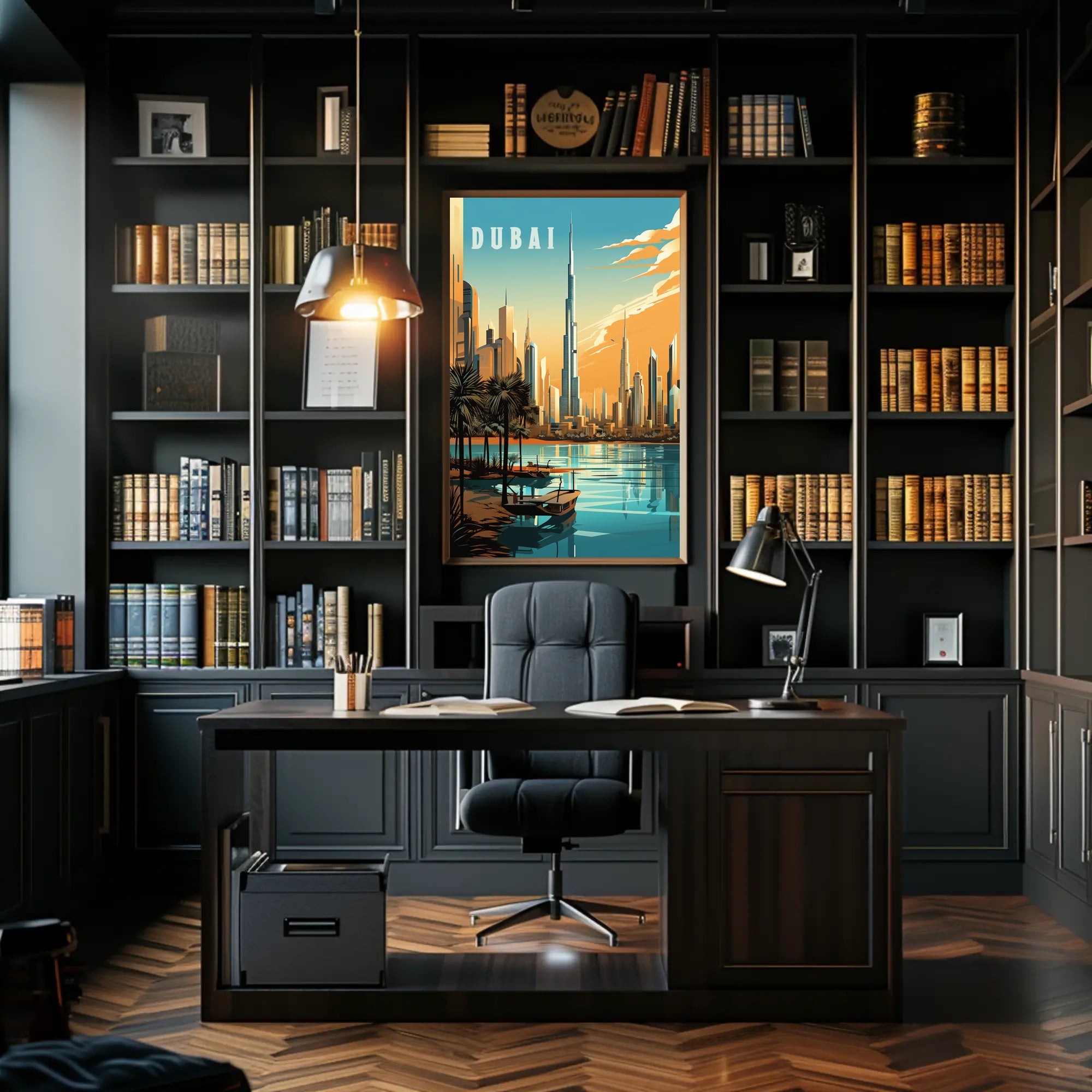 Dubai's Iconic Skyline Modern Cityscape Urban Poster PosterGoat