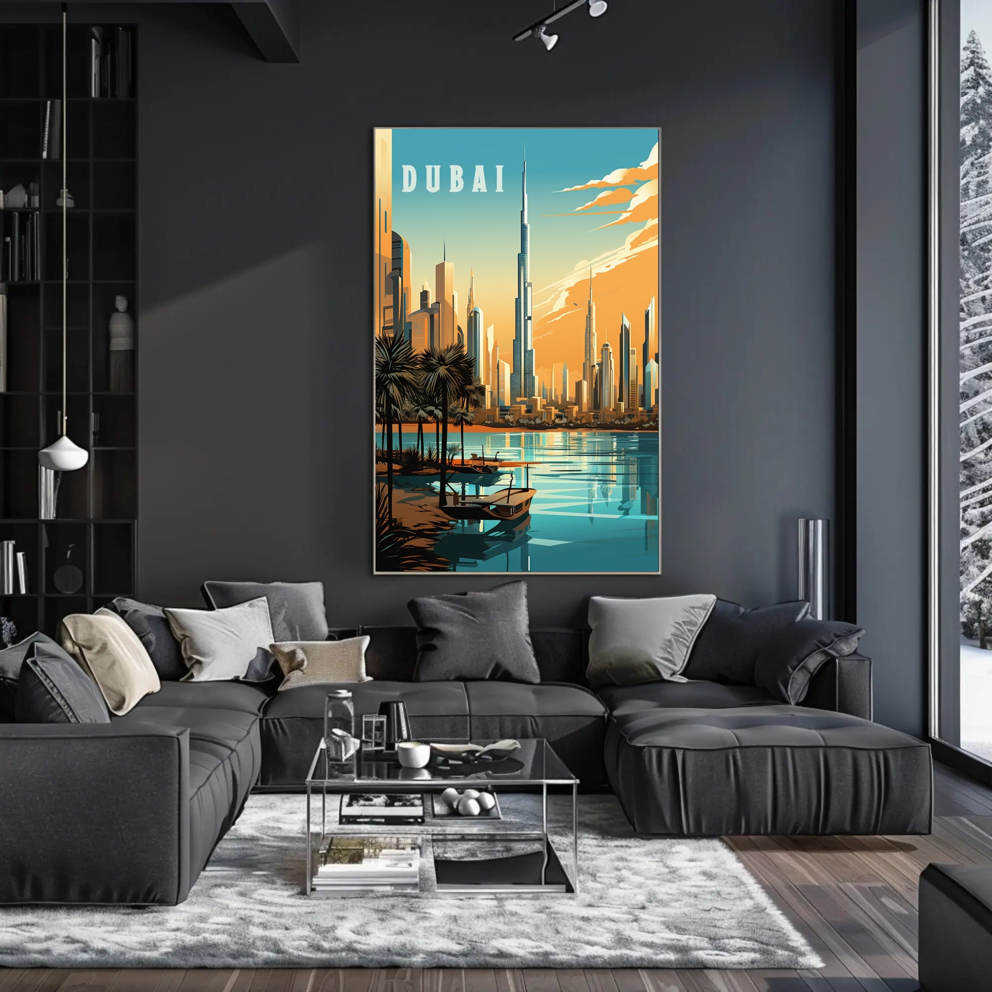 Dubai's Iconic Skyline Modern Cityscape Urban Poster PosterGoat