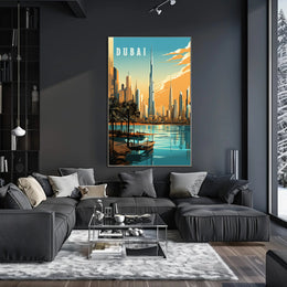 Dubai's Iconic Skyline Modern Cityscape Urban Poster PosterGoat