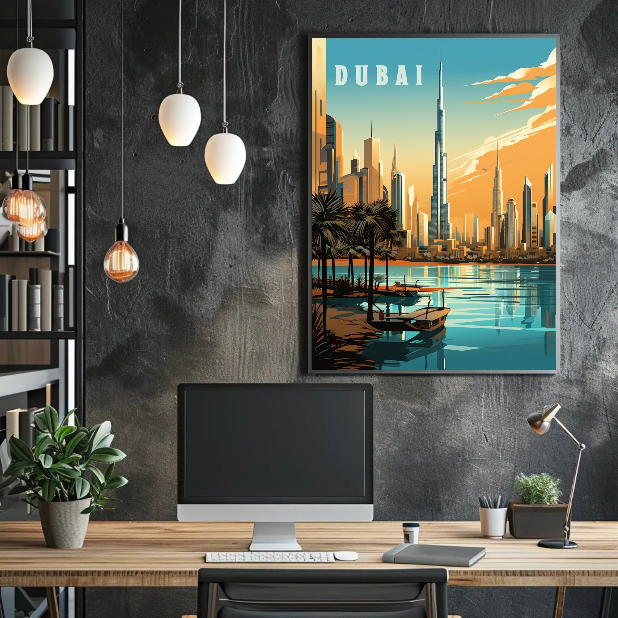 Dubai's Iconic Skyline Modern Cityscape Urban Poster PosterGoat