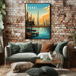 Dubai's Iconic Skyline Modern Cityscape Urban Poster PosterGoat