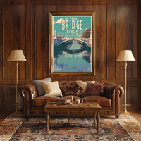 Dublin Ha'penny Bridge Scenic Vintage Travel Poster PosterGoat